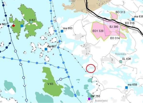 2.2 Ympäristön häiriö- ja riskitekijät 7 Suunnittelualueella tai sen läheisyydessä ei ole loma-asutuksen sijoittumiseen vaikuttavaa ympäristökuormitusta, kuten melu- tai ilmansaastepäästöjä eikä