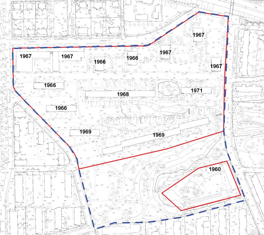 Rakennusten rakennusvuodet :3000 9 selvitysalueen