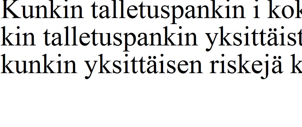 kerrottu kunkin yksittäisen riskejä kuvaavan mittarin painoarvolla A k : missä n on yksittäisten riskejä kuvaavien mittareiden lukumäärä.