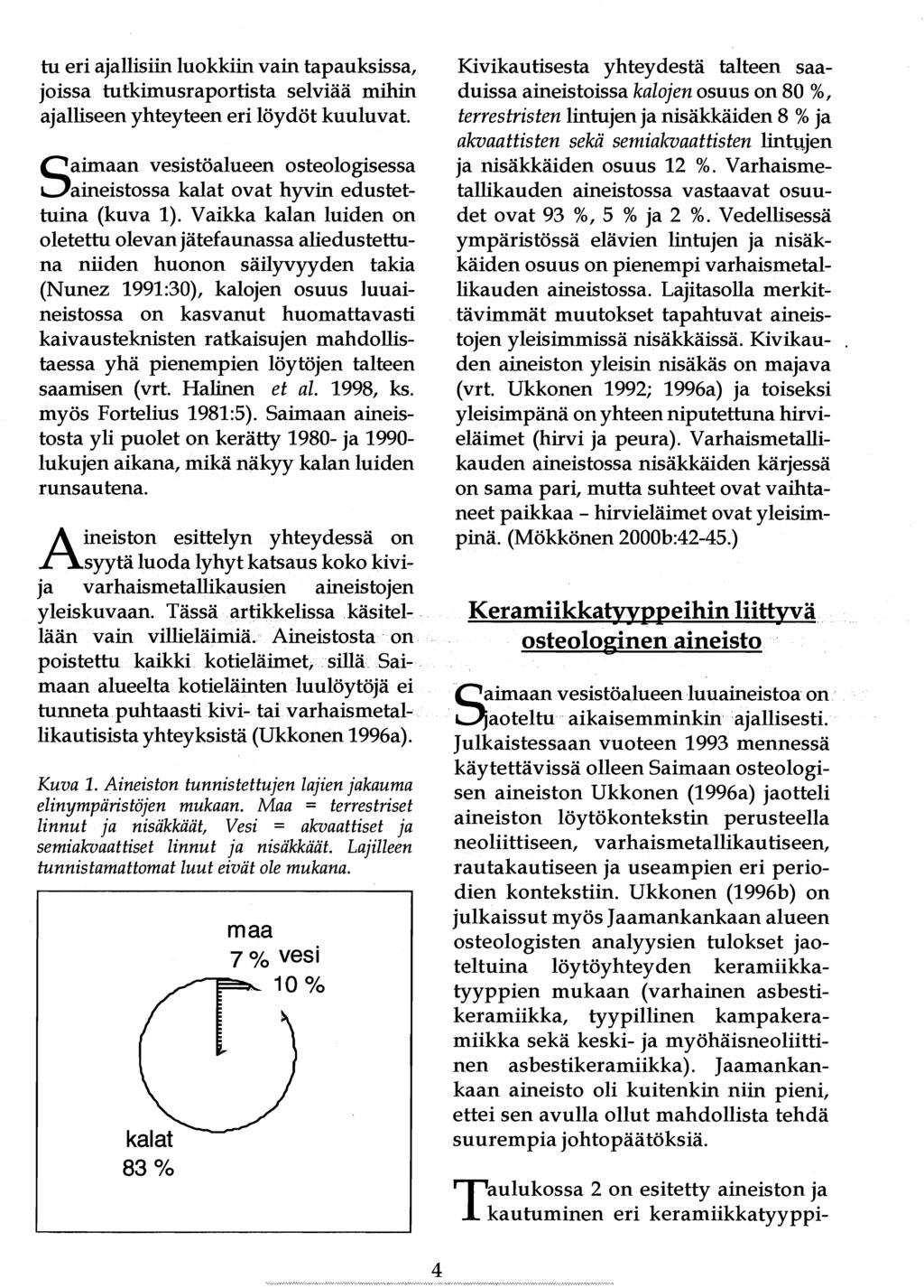 tu eri ajallisiin luokkiin vain tapauksissa, joissa tutkimusraportista selviää mihin ajalliseen yhteyteen eri löydöt kuuluvat.