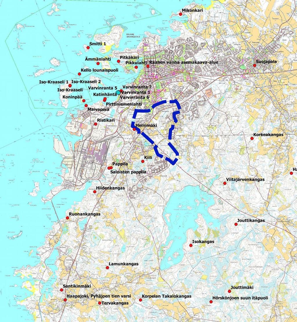 4 Tunnetut muinaisjäännökset ja muut arkeologiset kulttuuriympäristökohteet kaavan lähialueella.