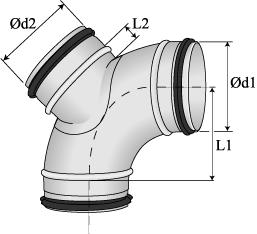 Puhdistusluukkukäyrä HÄLMH HVR-A HVR-B Puhdistusluukku osalle. Botten med handtag End cap for fitting with handle HÄLM-H-Ød1 Puhdistusluukkukäyrä.