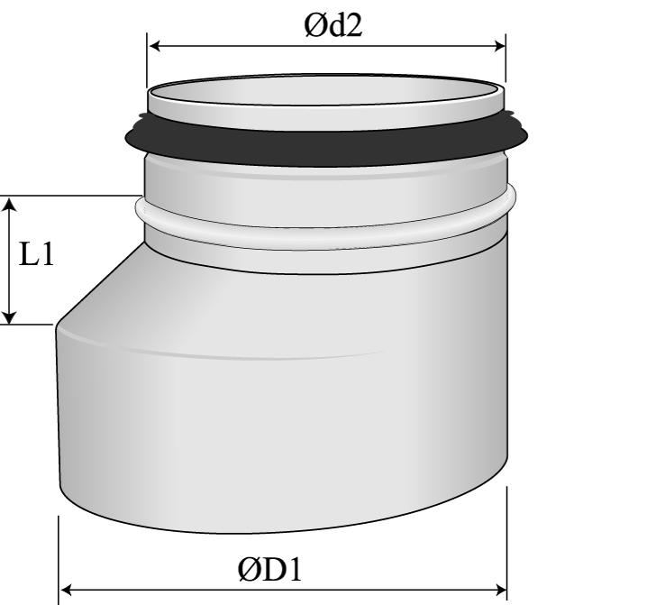 Muuntoyhde HFBM Muuntoyhde.Epäkeskeinen, saumahitsattu. Kanava-osa Excentrisk byggd reduktion. Muff - Nippel Reducer, long. For duct - fitting Sinkitty teräspelti Z275. Korroosioluokka C3.