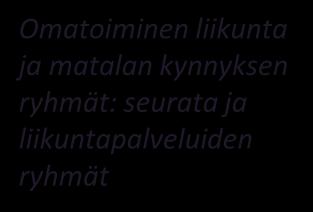 viikon välein, motivointi, kannustus ja liikkumismahdollisuudet * 9-12 kontrollikäynti elämäntapamuutosten pysyvyyden työstäminen ja omatoiminen