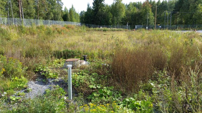 Lielahden lumenvastaanottopaikan biosuodatusallas niiton jälkeen 17.10.