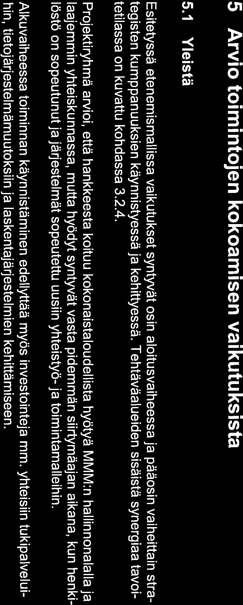 Tehtäväalueiden sisäistä synergiaa tavoi tetilassa on kuvattu kohdassa 3.2.4.
