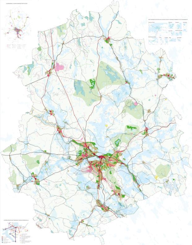 Keskeinen sisältö Yleismääräykset Kehittämisvyöhykkeet ja -alueet Alue- ja yhdyskuntarakenne Liikenne ja logistiikka Maisemat ja muut kulttuuriympäristöt