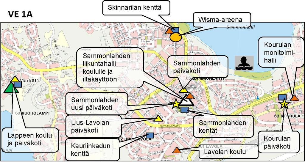 Liikunta Visma-areena Liikuntasalit ja kentät sekä uimaranta vaihtoehdossa