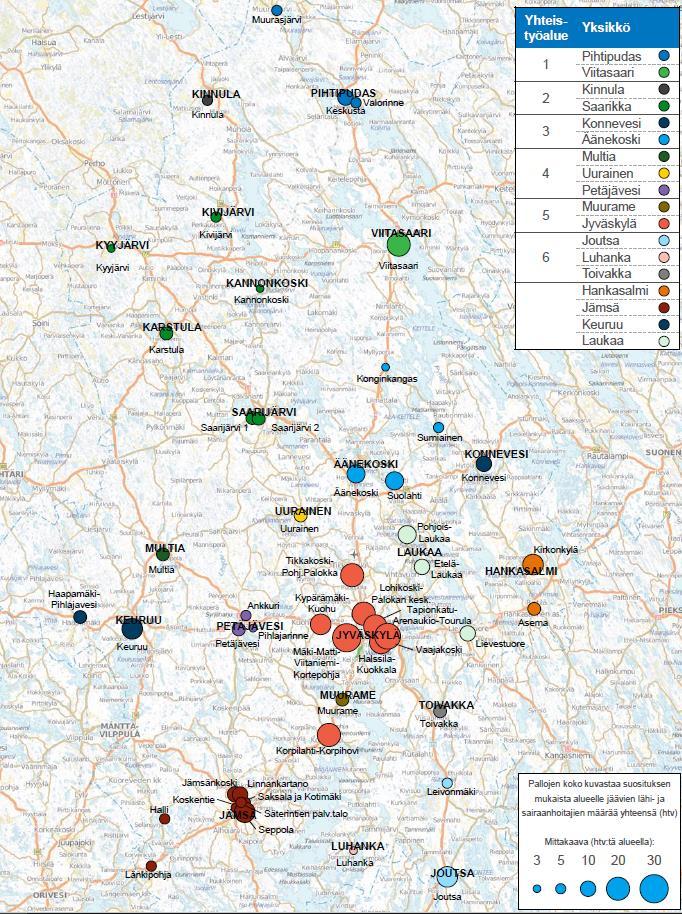 NHG suosittelee, että tarvepohjainen toimintamalli järjestetään nykyisten kotihoitoyksiköiden yhteistyönä Osa yksiköistä ovat liian pieniä toimintamallin järjestämiseen itsenäisesti Keski-Suomen