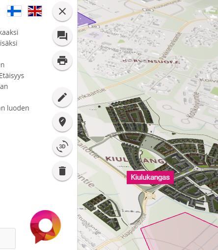 Mapgets mallin kohdennus ja skaalaus Avaa kohteen esitekortti sitä klikkaamalla