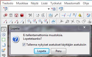 Locus perusasetukset Tarkista että kaikki halutut kohteet ovat piirto- ja