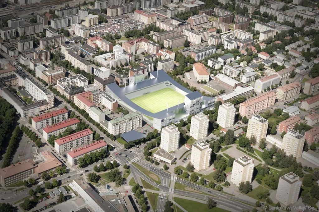 Hattutemppu 2010 - Lemminkäinen esitti hankeajatuksen 2010 - kustannusneutraali stadion hybridiratkaisulla - asuntorakentamista 25-30 000 kem 2, liiketiloja - jalkapallostadion n.