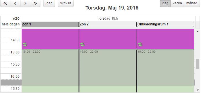 7. Klikkaa ja vedä sen ajanjakson jonka haluat varata.