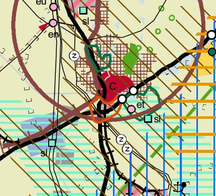 ARVIOINTISUUNNITELMA 3 (6) alustavassa maakuntakaavaehdotuksessa osoitettu Keskustatoimintojen alueeksi (C). Alue sijaitsee myös Kulttuuriympäristön vetovoima-alueella (ruskea vinoviivoitus) Kuva 5.