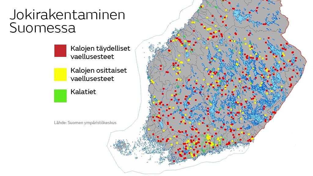 54 Liite 2. Jokirakentaminen Suomessa Lähde: Ympäristökeskus.