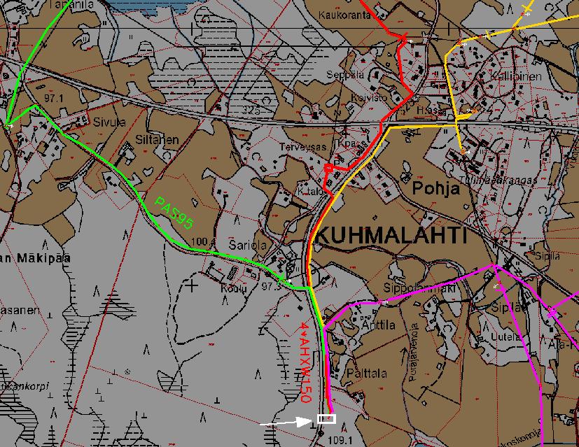 51 (79) Suunnitelmia tehtäessä aseman tarkka paikka ei ollut vielä määräytynyt, sillä maankäyttölupien hankinta oli vielä kesken.