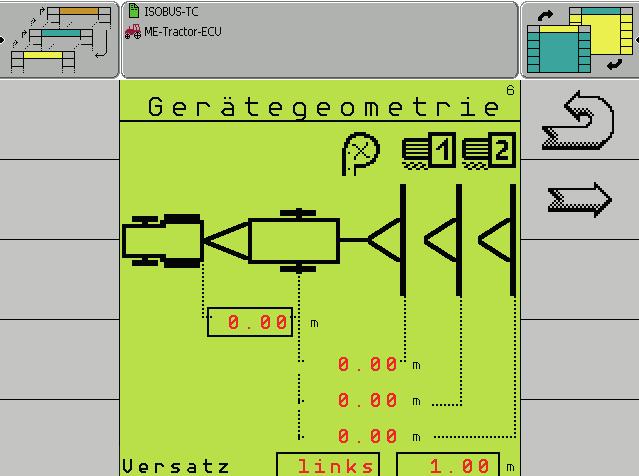 Asymmetrinen laitegeometria ContourFarming ¾Valitse ContourFarming-toiminnon käyttöä varten kohdassa ControurFarming vaihtoehto kyllä.