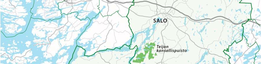 ja Kemiönsaaren kuntarajojen rajaama alue. Metsähallitus 2017, Maanmittauslaitos 1/MML/17. Taulukko 2.