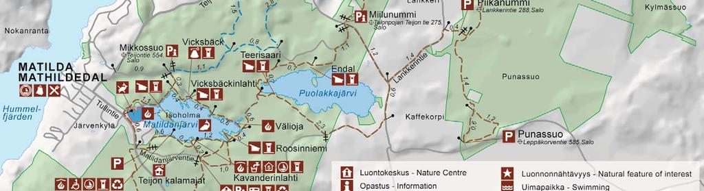 kautta. Kansallispuisto tarjoaa mahdollisuuksia myös kalastukseen.