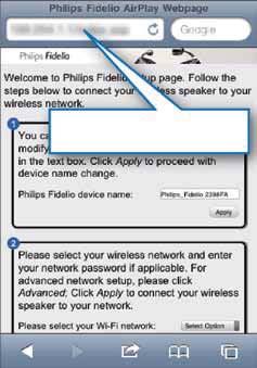 Vihje Jos Philips Fidelio AirPlay ei ole luettelossa, kokeile etsiä käytettävissä olevat Wi-Fi-verkot uudelleen.