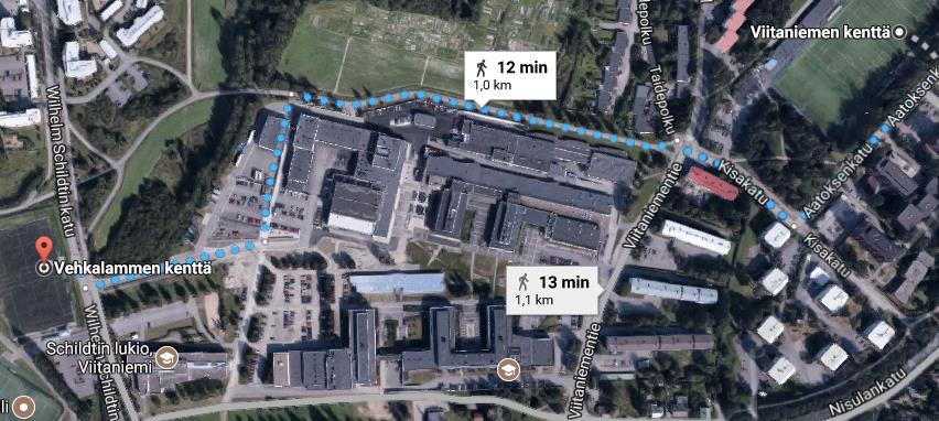 - Kauempaa saapuville joukkueille tarjotaan suihkumahdollisuus otteluiden jälkeen Viitaniemen kenttien pukutiloissa (Viitaniementien ja Kisakadun kulmassa) Pelimuodot ja säännöt Pojat huipputaso