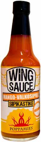 Koko: 300 ml Tulisuus: HOT WING SAUCE - MUSTAPIPPURI Poppamiehen Wing Sauce-sarjan tulisin kastike reilulla pippurin maulla!