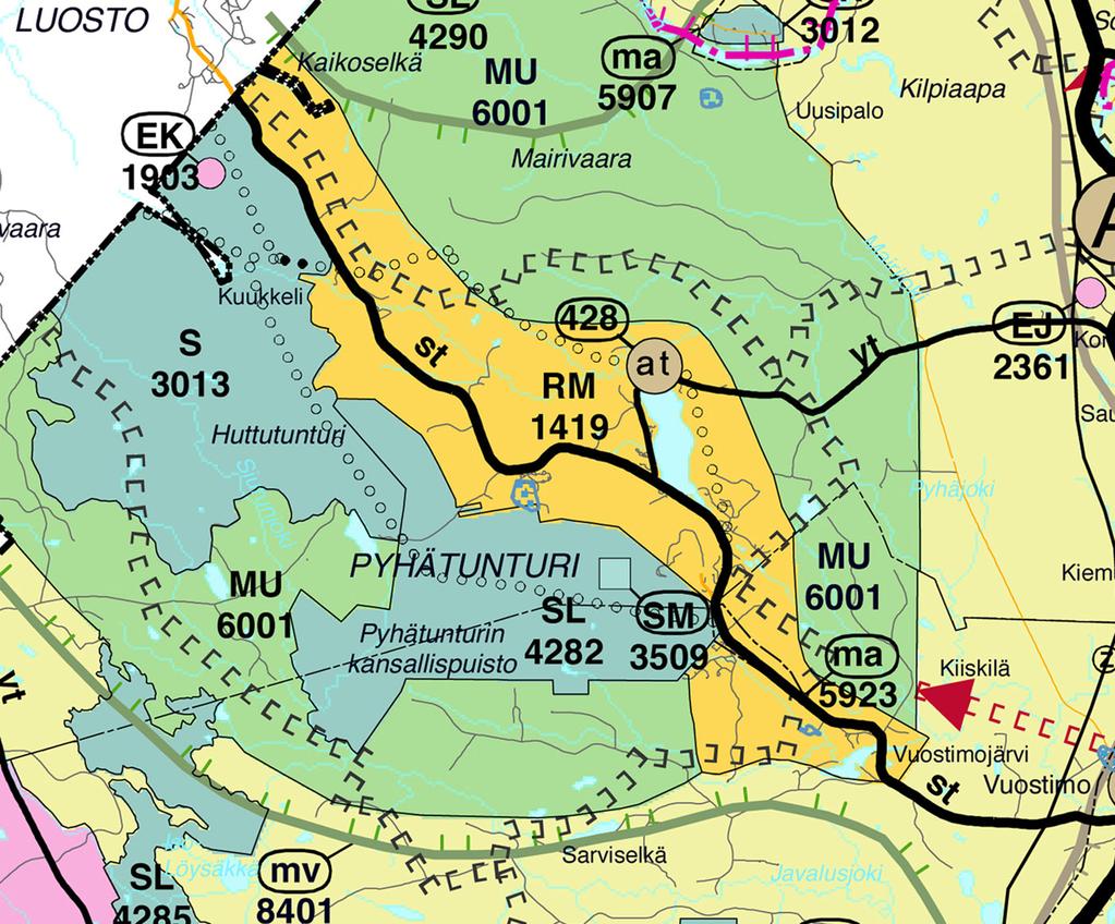 lomakyliä, lomahotelleja, leirintäalueita tai muita vastaavia matkailua palvelevia alueita.