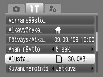 Muistikorttien alustaminen Uusi muistikortti tai toisissa laitteissa käytetty muistikortti on alustettava ennen tässä laitteessa käyttämistä.