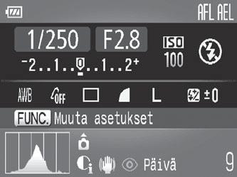 Kuvaaminen 8 (nopea laukaisu) -tilassa Arvioitu kuvien määrä 8-tilassa Tarkennusta ja valotusta säädetään jatkuvasti 8-tilassa, joten akun virta kuluu nopeammin kuin tavallisesti.