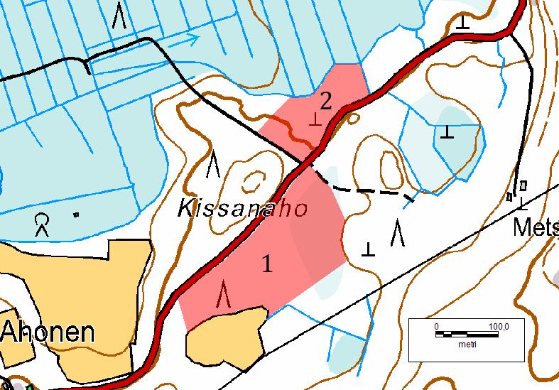 Palolan korpikuvio (kartta 2, kohde 2) metsälakikohde, METSO Korpijuotin puusto on kuusta ja tervaleppää.