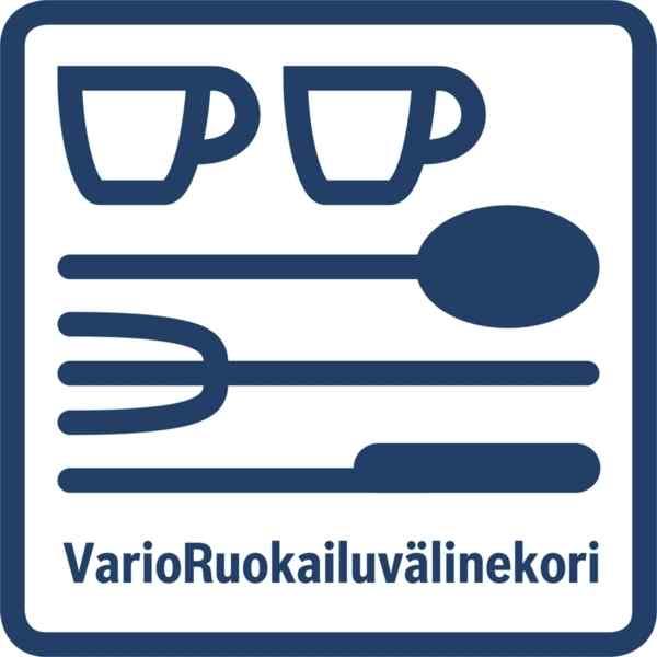 C, Esihuuhtelu 2 erikoistoimintoa: TehoAlue, VarioSpeedPlus Muotoilu ja käyttömukavuus VarioFlex-korijärjestelmä VarioDrawer kolmas koritaso aterimille ja pienille kupeille PesuaineAnnostelija: