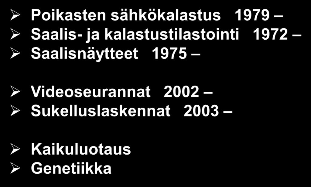 ja kalastustilastointi 1972