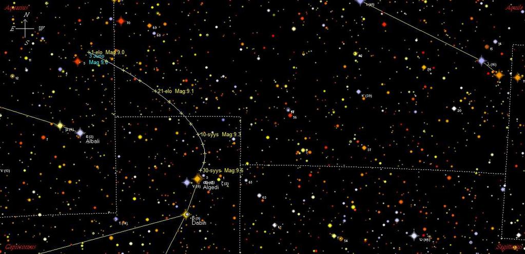 1. Syksyllä 2013 havaittavia pikkuplaneettoja 1.1. Pikkuplaneetta 3 Juno Pikkuplaneetta 3 Juno on oppositiossa 2.8.2013. Havaintokausi päättyy 22.9.2013, kun Junon liike muuttuu eteneväksi.
