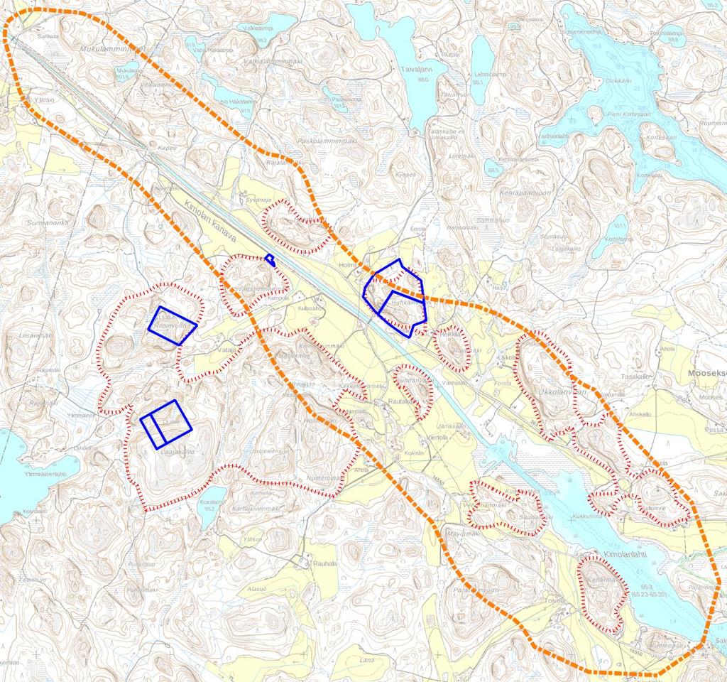 Maantien 14550 parantaminen Kimolan kanavan kohdalla, Kouvola 6 (22) historialliset ja maisemalliset arvot tulee ottaa huomioon kaikessa alueen käytössä.