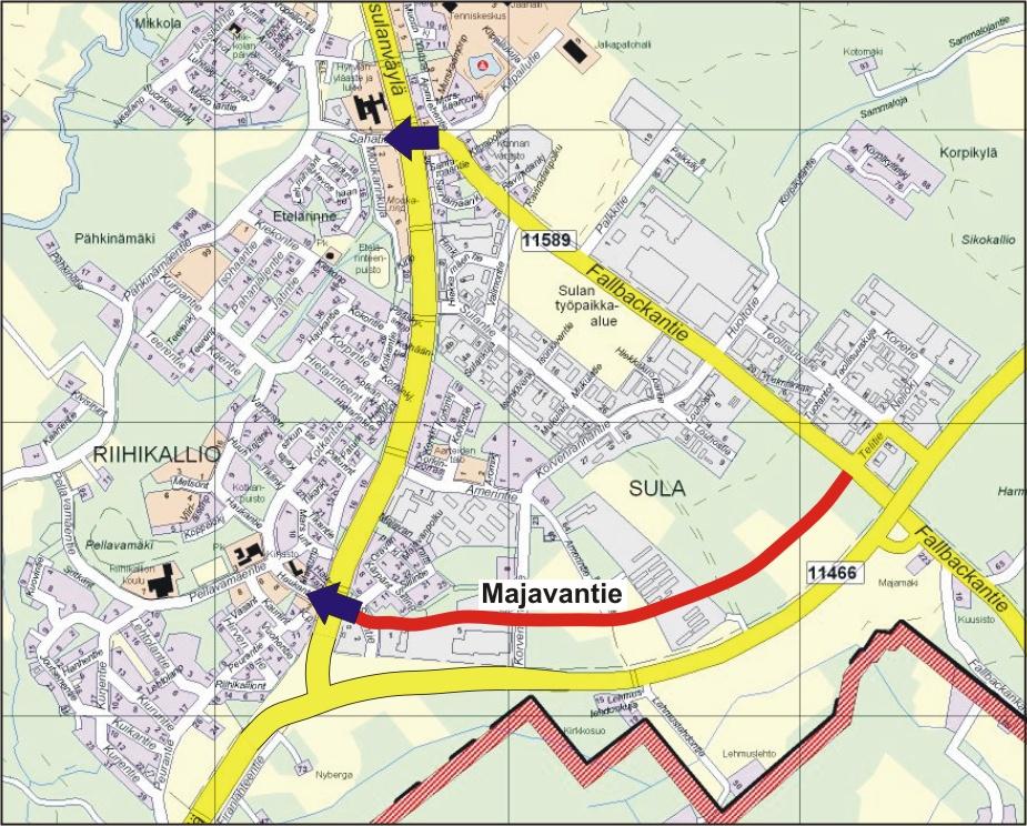 1. Työn tavoitteet ja lähtökohdat Tässä työssä tarkasteltiin onko mahdollista kääntää Majavantien länsipää Tuusulanväylälle siten, että se muodostaisi nelihaaraliittymän Haukantien kanssa.