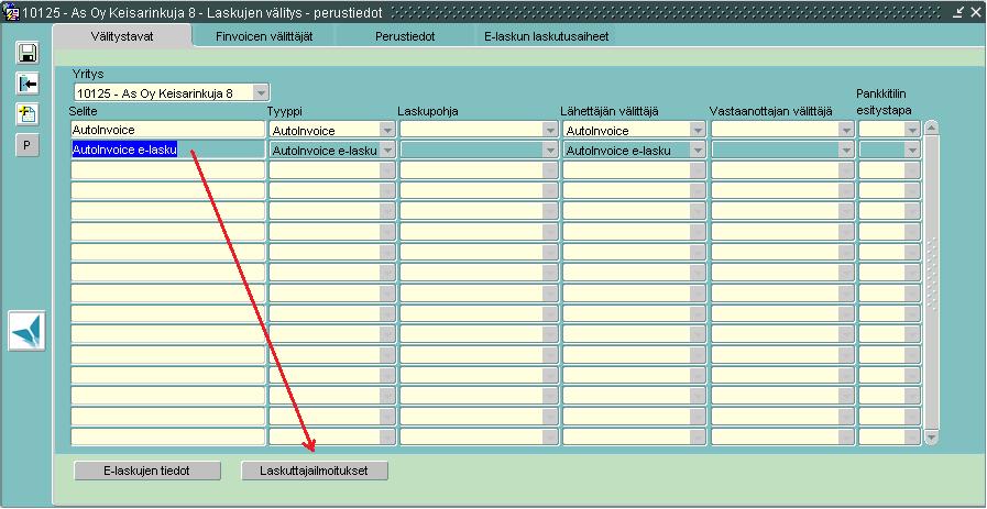 3.5 Laskuttajailmoituksen luonti, selailu ja xml-aineiston tallennus 3.5.1 Luo laskuttajailmoitus (Uusi) Uusi laskuttajailmoitus (SI SenderInfo ADD) Lähettäjän (laskuttaja) ensimmäinen ilmoitus on aina uuden ilmoituksen luonti (ADD).