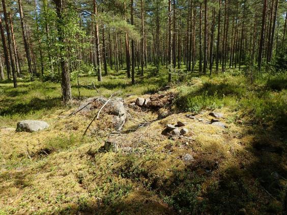 15 16 Pesäke N 6648720 E 292686 Sortunut jäännös pienen