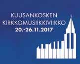 to 23.11. klo 19 Koululaiskonsertteja aamupäivällä ja iltakonsertti, Suomalainen Barokkiorkesteri, Kuusankosken srk:n kamariorkesteri, Kamarikuoro Credo. la 25.11. klo 18 Uuteen aikaan -messu.