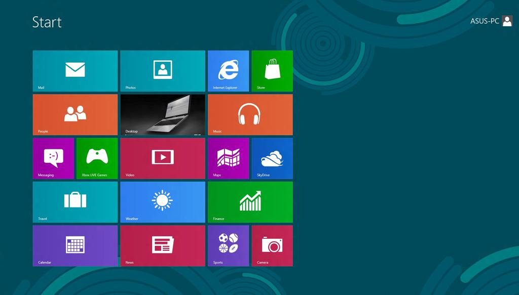 Windows -käyttöliittymä (UI) Windows 8:ssa on vierekkäisiin ruutuihin perustuva käyttöliittymä (UI), joka mahdollistaa Windows -sovellusten helpon organisoinnin ja käytön Käynnistysnäytössä.