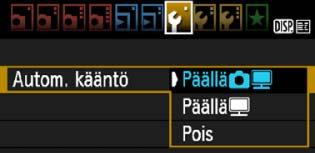 [PäälläPD]: Pystyuva äännetään automaattisesti toiston aiana seä ameran LCD-näytössä että tietooneessa. [PäälläD] : Pystyuva äännetään automaattisesti vain tietooneessa.