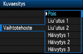 [Kuvan näyttöaia] [Toista] [Vaihtotehoste] 190 4 5 Aloita uvaesitys. Valitse <V>-painieella [Aloita] ja paina sitten <0>-painietta.