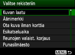 Lajittele Voit muuttaa Omaan valioon tallennettuja ohteita. Valitse [Lajittele] ja valitse sitten valioohta, jona paiaa haluat muuttaa. Paina lopusi vielä <0>-painietta.