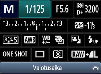 Q Kuvaustoimintojen piavalinta Piavalintanäytössä määritettävissä olevat toiminnot Valotasapainon orjaus* (s. 117) Valotusaia (s.