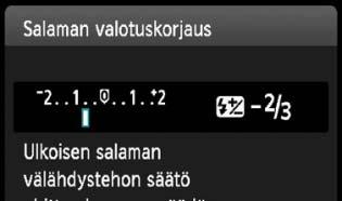 118) Tähdellä merittyjä toimintoja ei voi määrittää piavalintanäytössä. Kun valitset <s> ja painat <0>-painietta, sisäinen salama nousee esiin.