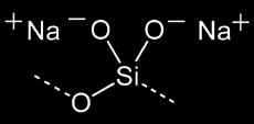 Selitys: Natriumsilikaatti, kuten kaikki silikaatit, koostuu piistä (Si) ja hapesta (O). Lisäksi se sisältää natriumia (Na + ), joka on alkalimetalli. Kuva 1. Natriumsilikaatin kemiallinen rakenne.
