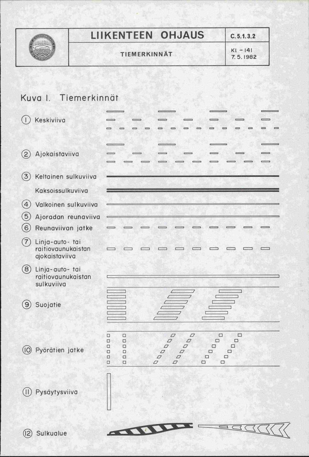 LIIKENTEEN OHJAUS TIEMERKINNÄT C.5.1.3.2 751982 Kuva 1.