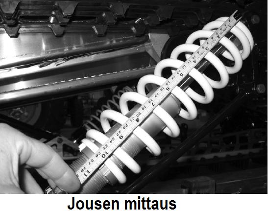 MOOORIKELKAN KÄYÖ Jousituksen säädöt elaston jousituksen säätö Polaris tavoittelee mahdollisimman turvallisia ajo-ominaisuuksia sekä miellyttäviä matkustamisen puitteita erilaisissa olosuhteissa