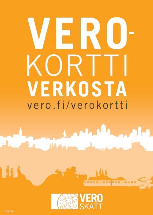 Verokortti Tarvitset eläkettä varten oman verokortin. Hae verokortti heti, kun olet saanut eläkepäätöksen. Ilman verokorttia eläkkeen ennakonpidätys on 40 %. Tilaa verokortti: vero.