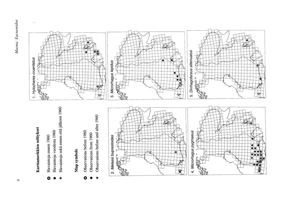 4 Muona: Eucnemidae Karttamerkkien selitykset 1.