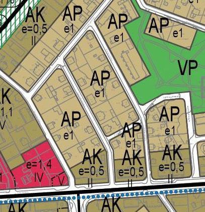 Helsingintien varteen on osoitettu kerrostalovaltaisen asuntoalueen (AK) korttelialue jossa korttelin tai sen osan suurin sallittu tehokkuusluku, eli kerrosalan suhde tontin/rakennuspaikan